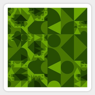 green abstract shapes Sticker